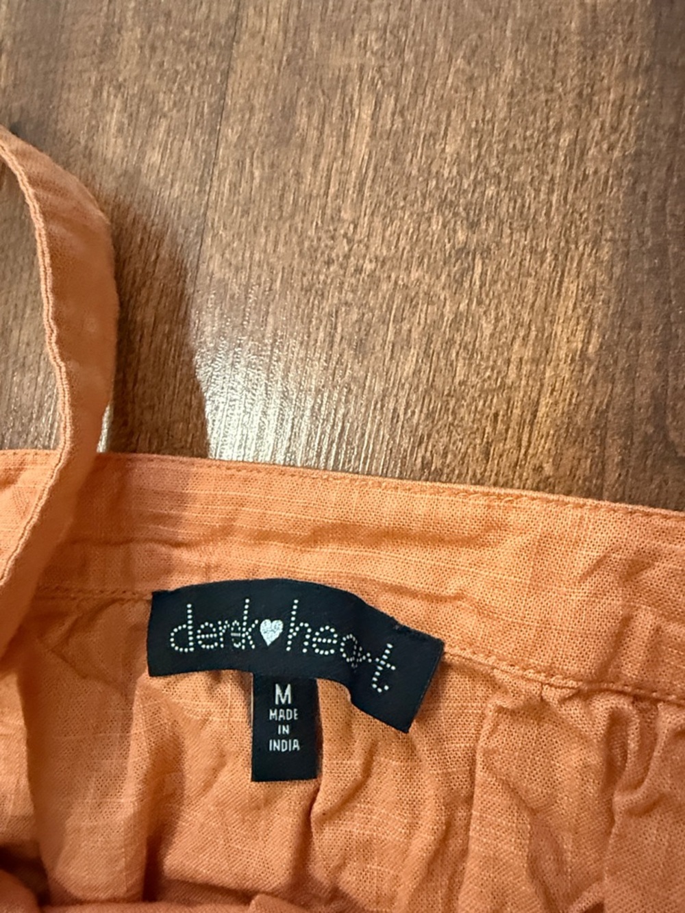 Women’s Rust Orange Button-Front Drawstring Cami Top - Picture 2 of 3